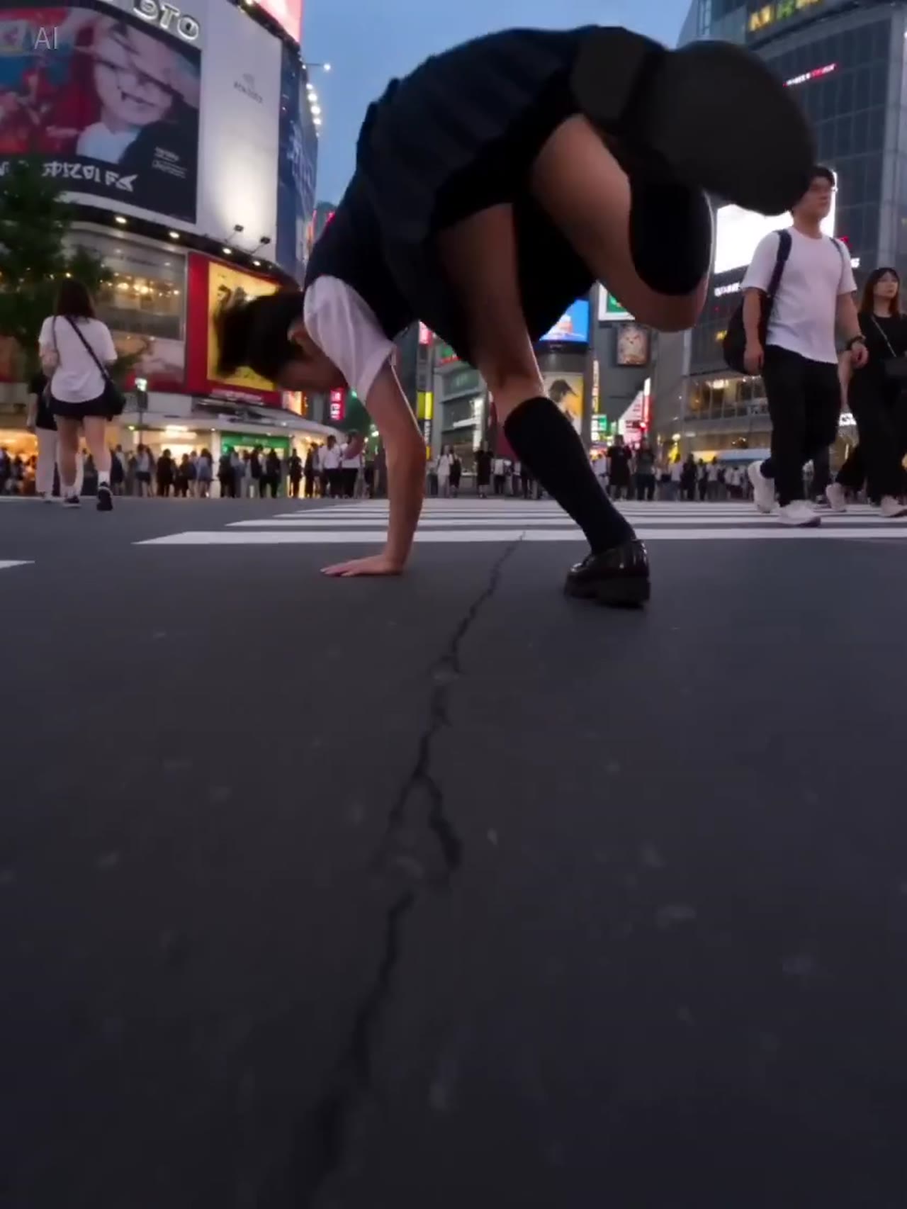Community-reported Seedance result: Shibuya JK One-Take Sprint